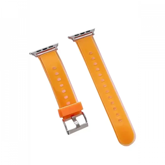 Movenchy Apple Watch 45mm Jelly Silikon Kordon - Turuncu