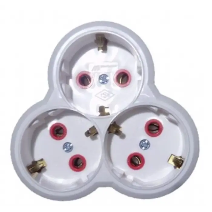 Mutlusan Topraklı Beyaz 3lü Fiş,Priz (Yonca Tip) 001 170 033002 00 00