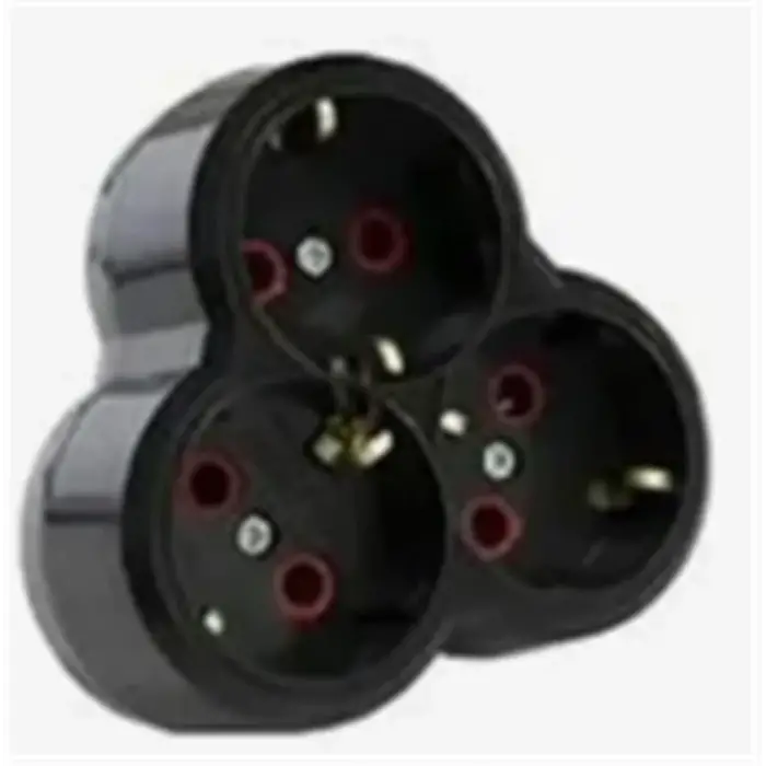 Mutlusan Topraklı Siyah 3lü Fiş,Priz (Yonca Tip) 001 170 033002 00 11