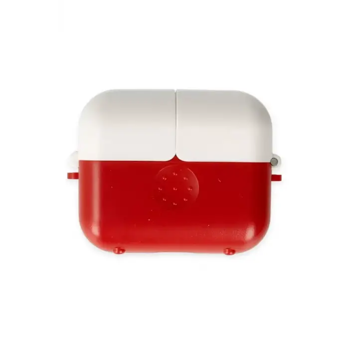 Newface Apple Airpods 3 (3.nesil) Basmalı Kılıf - Kırmızı-Beyaz