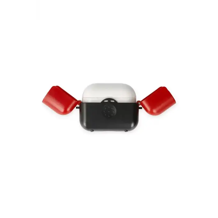 Newface Apple Airpods 3 (3.nesil) Basmalı Kılıf - Siyah-Kırmızı