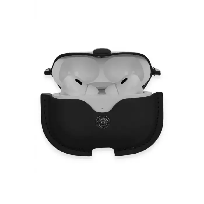 Newface Apple Airpods Pro 2 (2.nesil) Çanta Deri Kılıf - Siyah