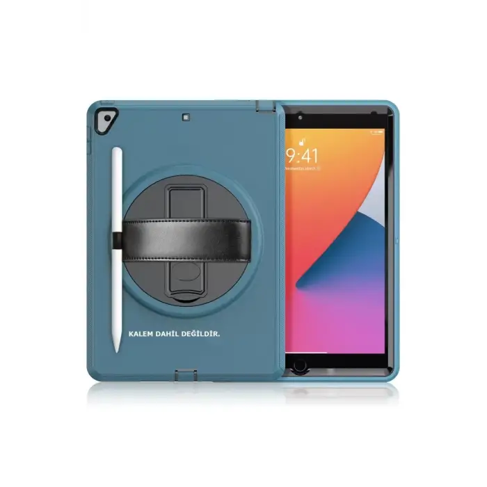 Newface Apple iPad 10.2 (7.nesil) Kılıf Hand Strap Tablet Kılıfı - Turkuaz