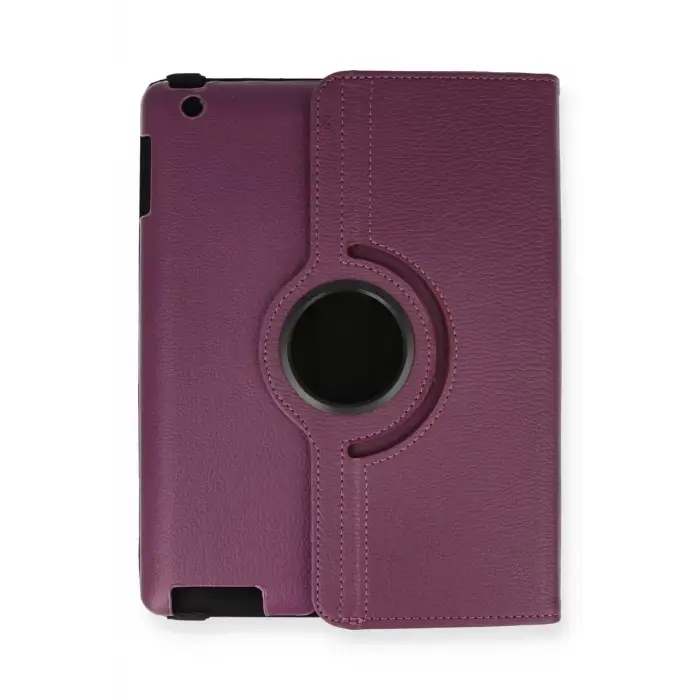 Newface Apple iPad 4 9.7 Kılıf 360 Tablet Deri Kılıf - Mürdüm