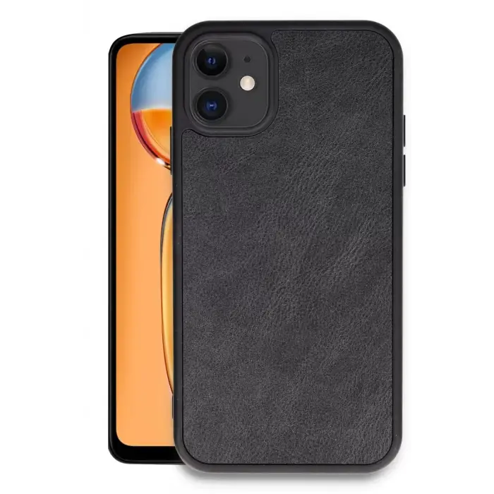 Newface Apple iPhone 11 Kılıf Aras Deri Kapak - Siyah