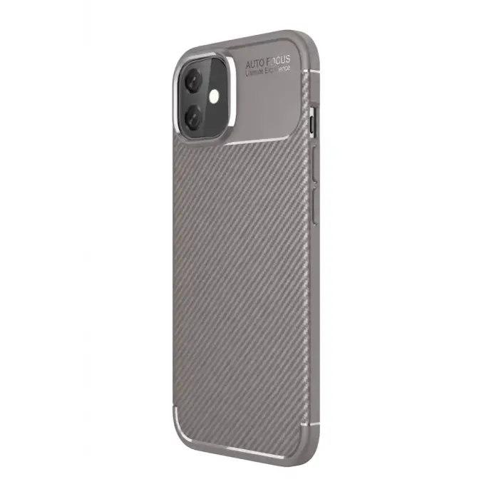 Newface Apple iPhone 11 Kılıf Auto Focus Karbon Kapak - Gri
