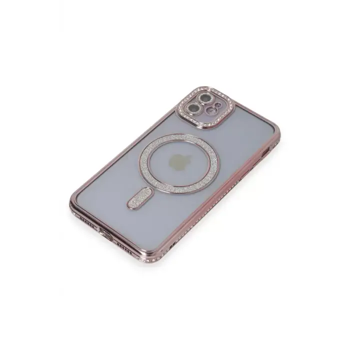Newface Apple iPhone 11 Kılıf Joke Simli Magneticsafe Kılıf - Pembe