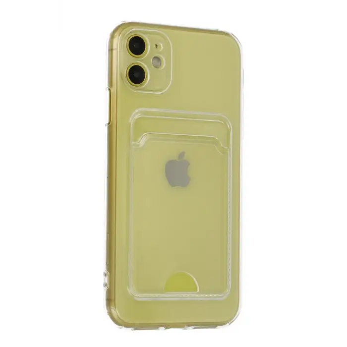 Newface Apple iPhone 11 Kılıf Kart Şeffaf Silikon - Şeffaf