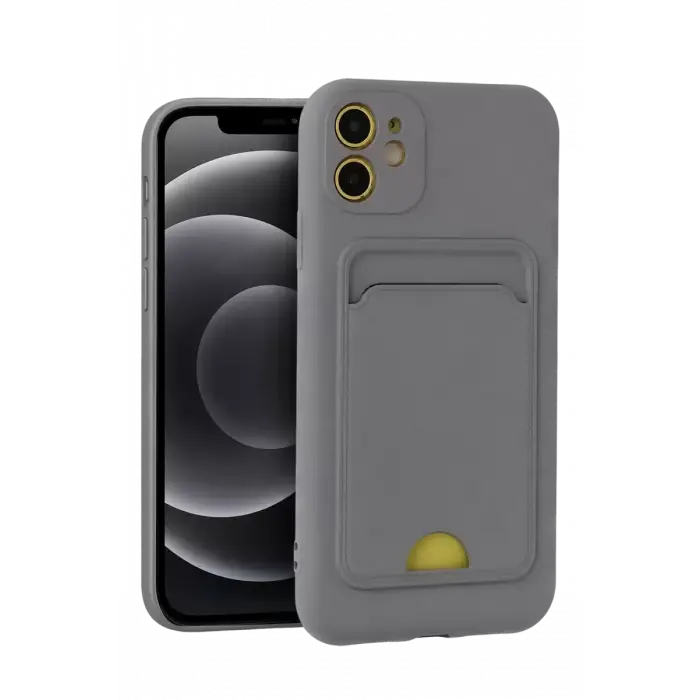 Newface Apple iPhone 11 Kılıf Kelvin Kartvizitli Silikon - Gri