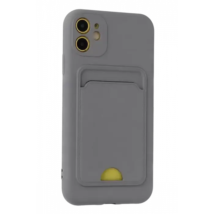 Newface Apple iPhone 11 Kılıf Kelvin Kartvizitli Silikon - Gri