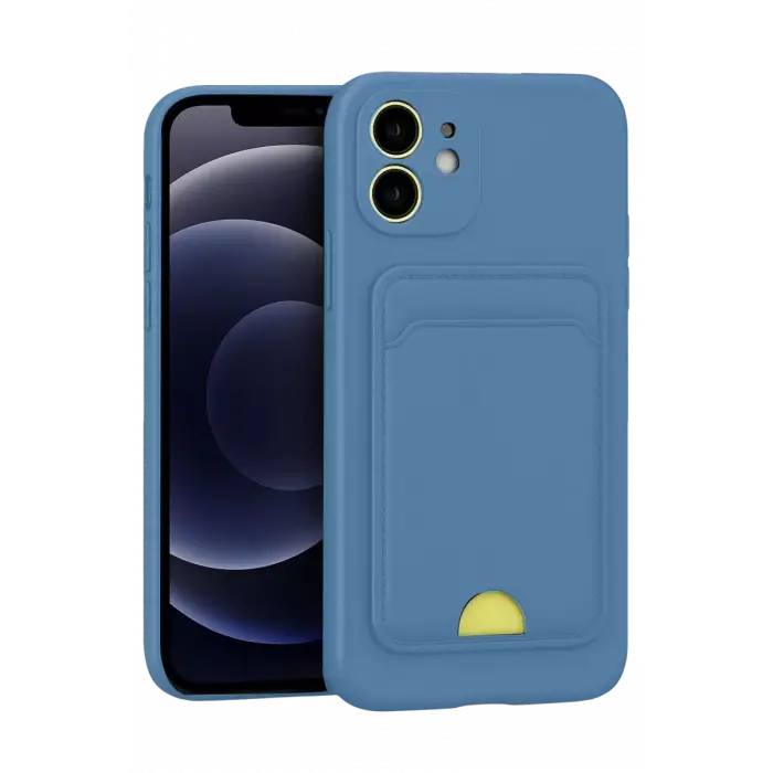 Newface Apple iPhone 11 Kılıf Kelvin Kartvizitli Silikon - Mavi