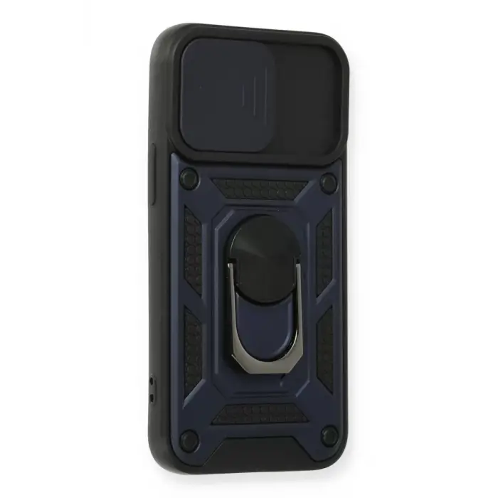 Newface Apple iPhone 11 Kılıf Pars Lens Yüzüklü Silikon - Lacivert