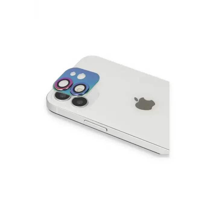 Newface Apple iPhone 11 Pers Alüminyum Kamera Lens - Rainbow