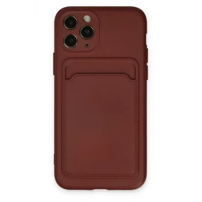 Newface Apple iPhone 11 Pro Kılıf Kelvin Kartvizitli Silikon - Bordo