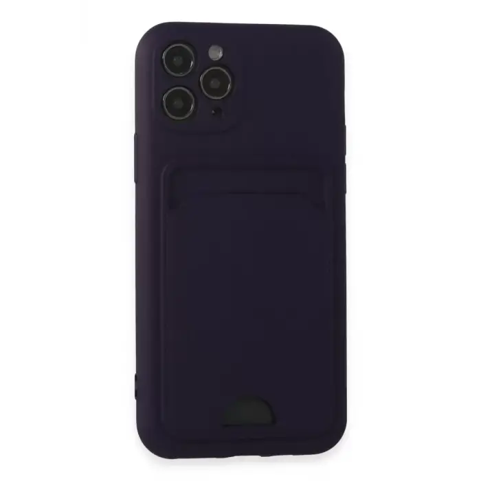 Newface Apple iPhone 11 Pro Kılıf Kelvin Kartvizitli Silikon - Derin Mor