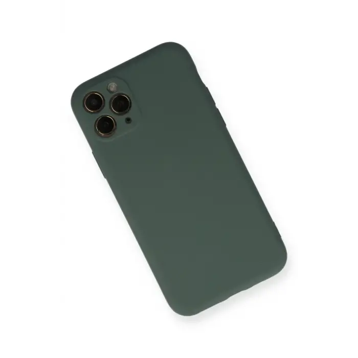 Newface Apple iPhone 11 Pro Kılıf Nano içi Kadife Silikon - Koyu Yeşil
