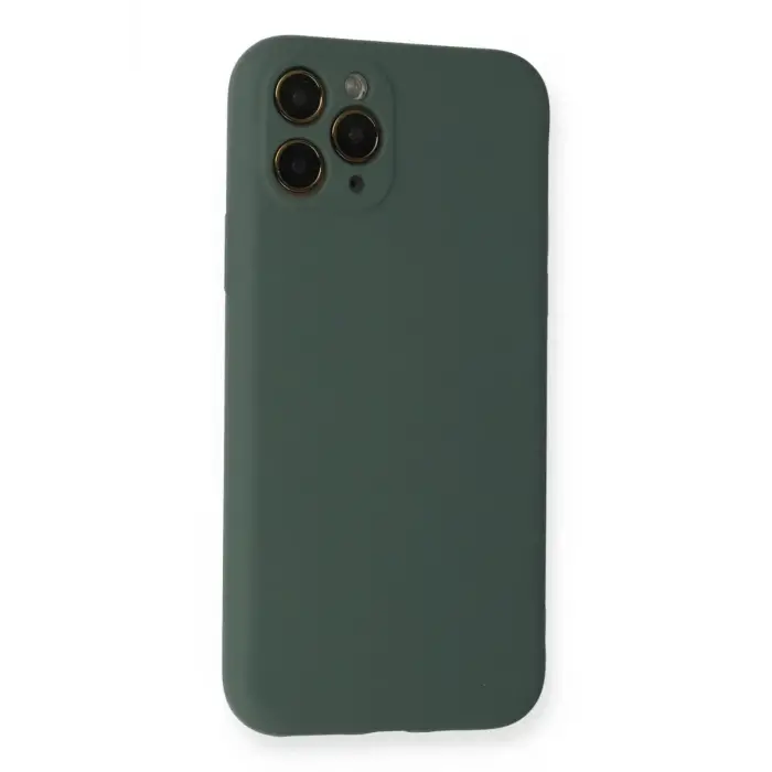 Newface Apple iPhone 11 Pro Kılıf Nano içi Kadife Silikon - Koyu Yeşil