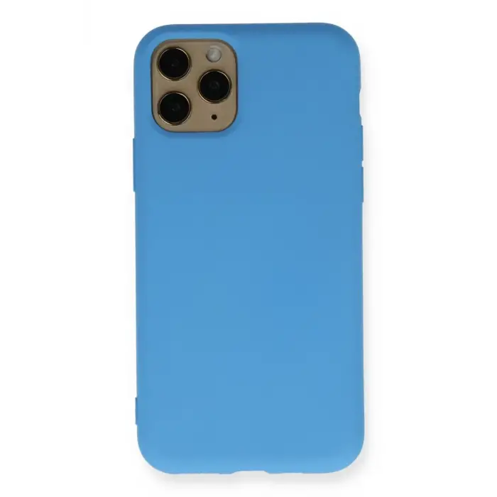 Newface Apple iPhone 11 Pro Kılıf Nano içi Kadife Silikon - Mavi