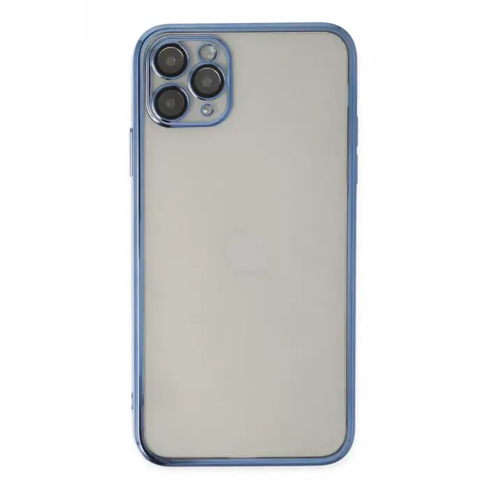 Newface Apple iPhone 11 Pro Kılıf Razer Lensli Silikon - Açık Mavi