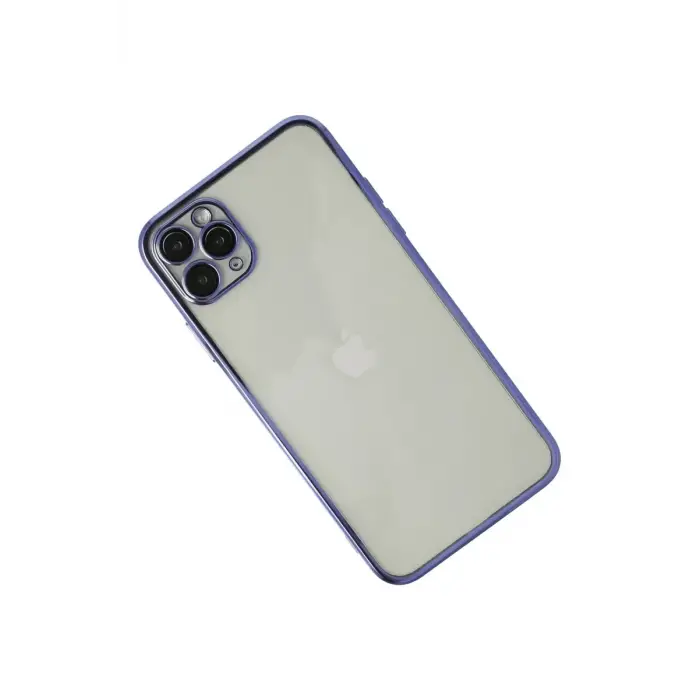 Newface Apple iPhone 11 Pro Kılıf Razer Lensli Silikon - Mor