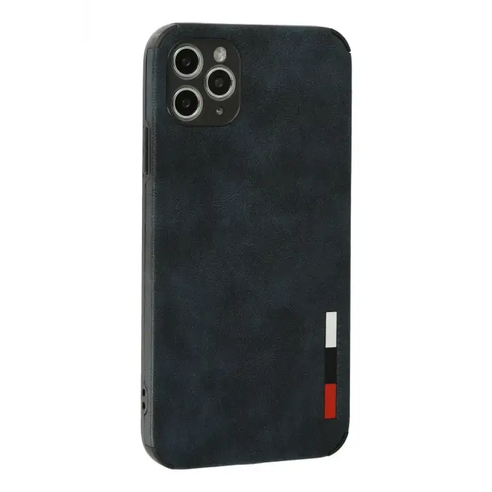 Newface Apple iPhone 11 Pro Max Kılıf Loop Deri Silikon - Lacivert