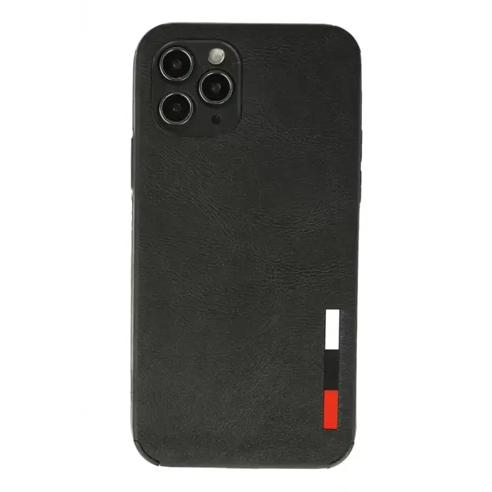 Newface Apple iPhone 11 Pro Max Kılıf Loop Deri Silikon - Siyah