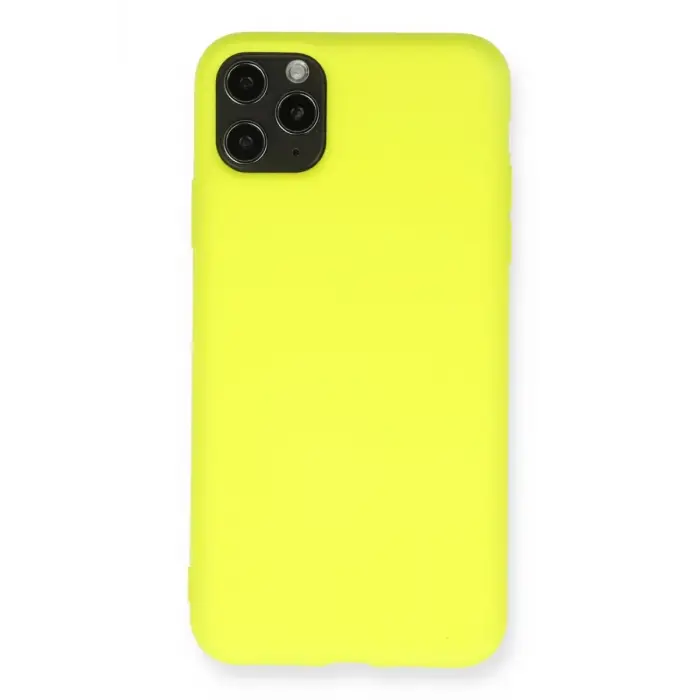 Newface Apple iPhone 11 Pro Max Kılıf Nano içi Kadife Silikon - Sarı