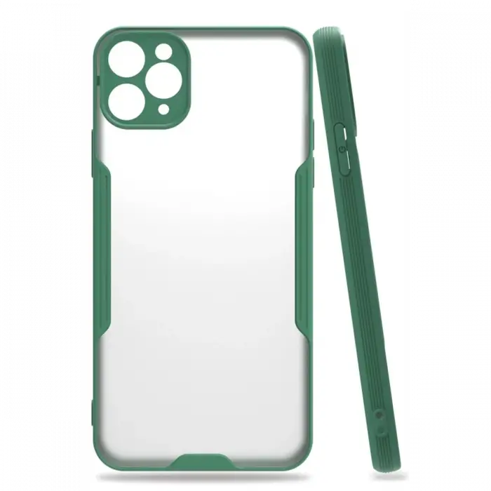 Newface Apple iPhone 11 Pro Max Kılıf Platin Silikon - Yeşil