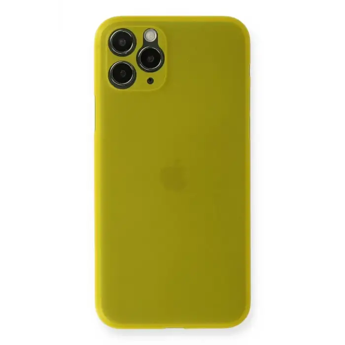 Newface Apple iPhone 11 Pro Max Kılıf PP Ultra İnce Kapak - Sarı