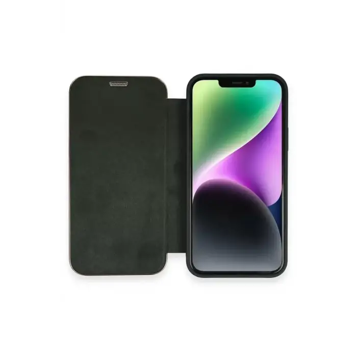 Newface Apple iPhone 12 Kılıf Dolpin Kapaklı - Koyu Yeşil