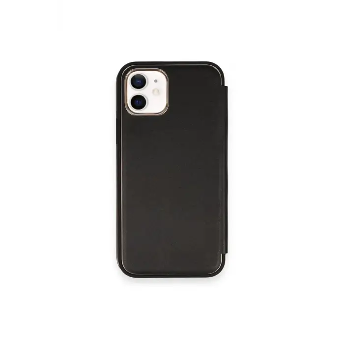 Newface Apple iPhone 12 Kılıf Dolpin Kapaklı - Siyah