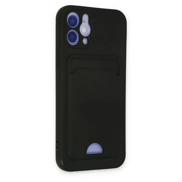Newface Apple iPhone 12 Kılıf Kelvin Kartvizitli Silikon - Siyah