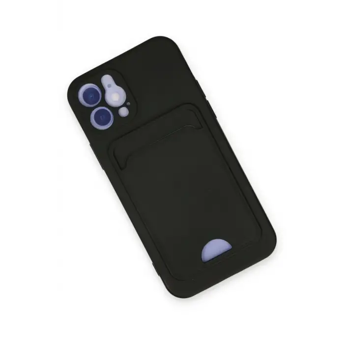 Newface Apple iPhone 12 Kılıf Kelvin Kartvizitli Silikon - Siyah