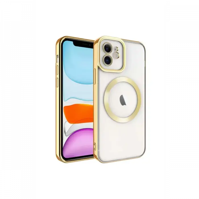 Newface Apple iPhone 12 Kılıf Kross Magneticsafe Kapak - Gold