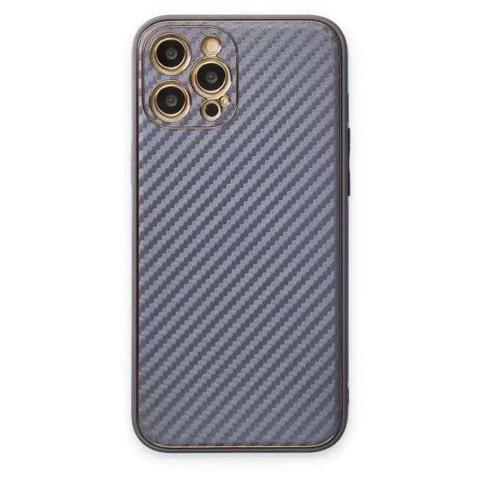 Newface Apple iPhone 12 Pro Kılıf Coco Karbon Silikon - Gri