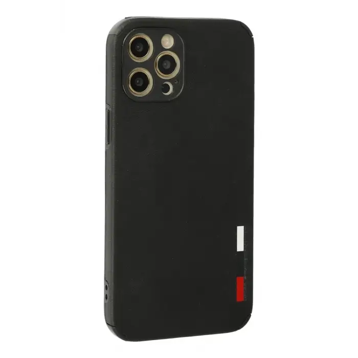 Newface Apple iPhone 12 Pro Kılıf Loop Deri Silikon - Siyah