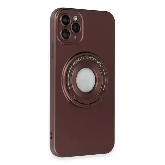 Newface Apple iPhone 12 Pro Kılıf Lukka Magneticsafe Kapak - Kahverengi