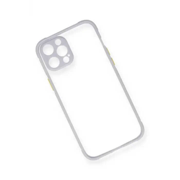 Newface Apple iPhone 12 Pro Kılıf Miami Şeffaf Silikon - Lila