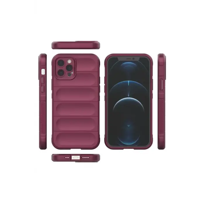 Newface Apple iPhone 12 Pro Kılıf Optimum Silikon - Bordo