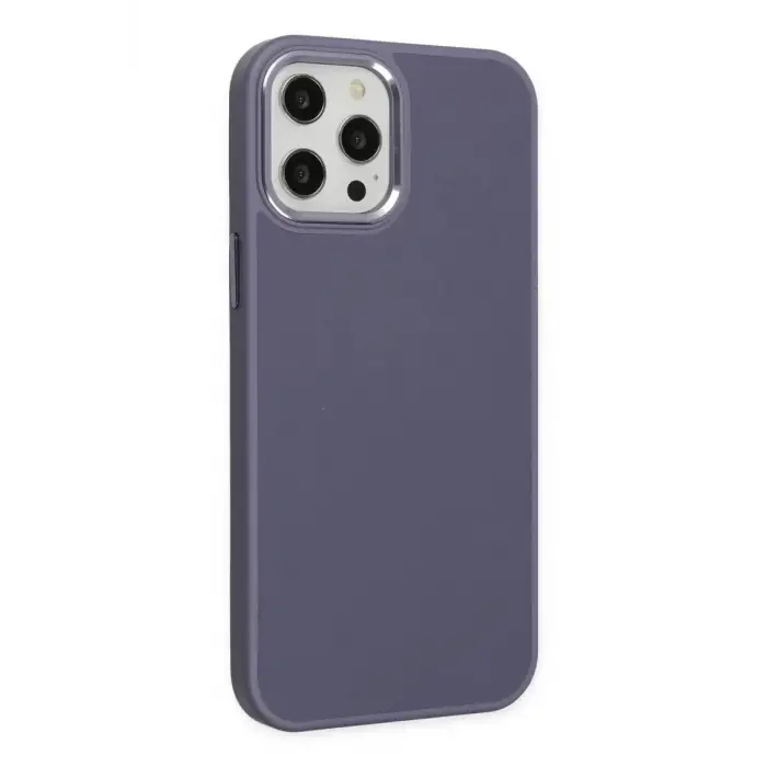Newface Apple iPhone 12 Pro Max Kılıf Asya Deri Silikon - Mor