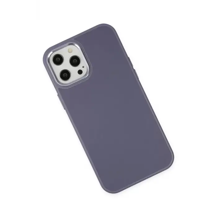 Newface Apple iPhone 12 Pro Max Kılıf Asya Deri Silikon - Mor