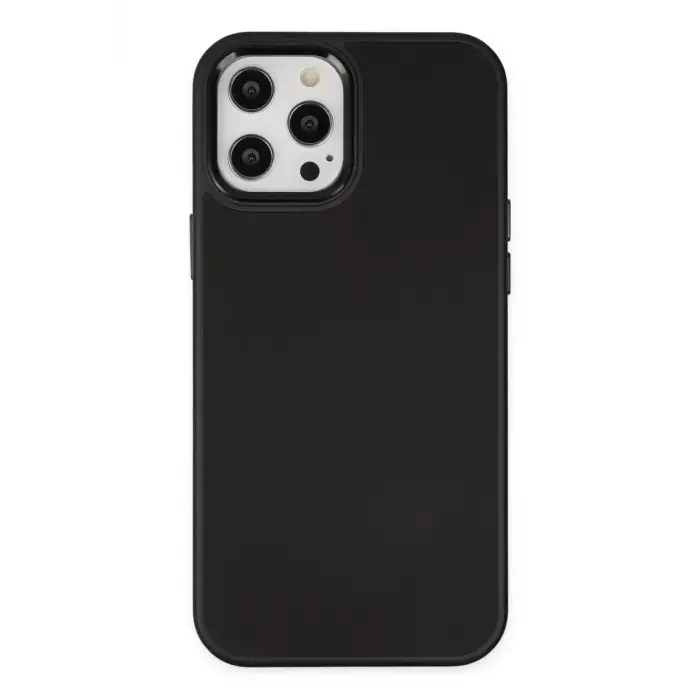 Newface Apple iPhone 12 Pro Max Kılıf Asya Deri Silikon - Siyah
