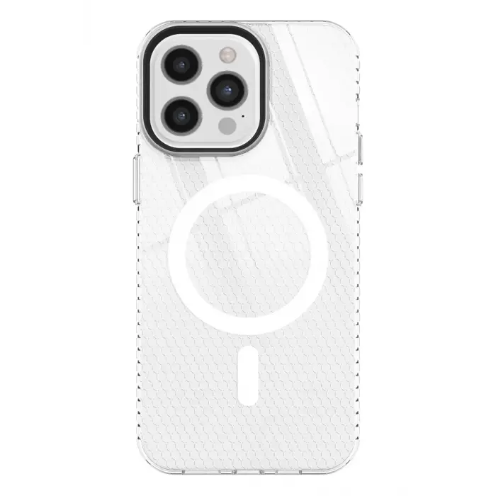 Newface Apple iPhone 12 Pro Max Kılıf Beta Magneticsafe Silikon - Şeffaf