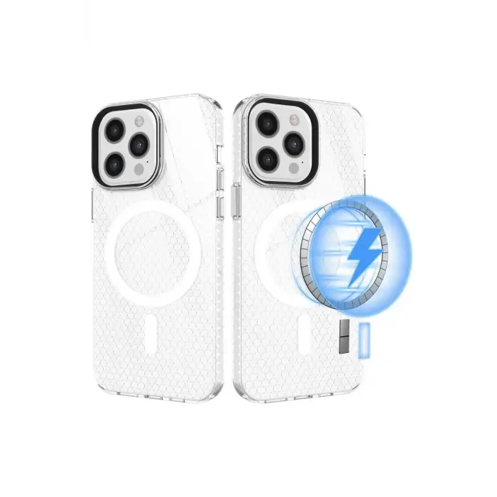 Newface Apple iPhone 12 Pro Max Kılıf Beta Magneticsafe Silikon - Şeffaf