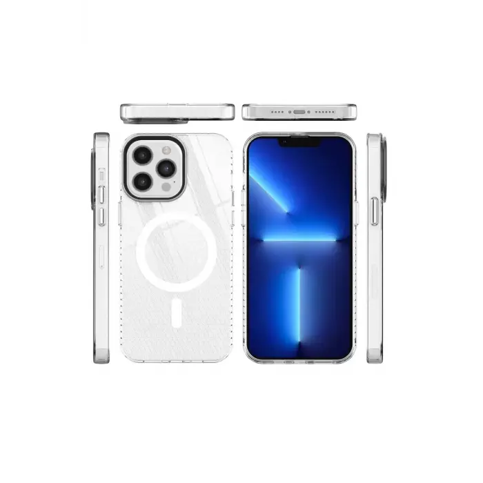 Newface Apple iPhone 12 Pro Max Kılıf Beta Magneticsafe Silikon - Şeffaf