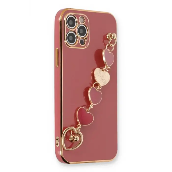 Newface Apple iPhone 12 Pro Max Kılıf Esila Silikon - Kırmızı