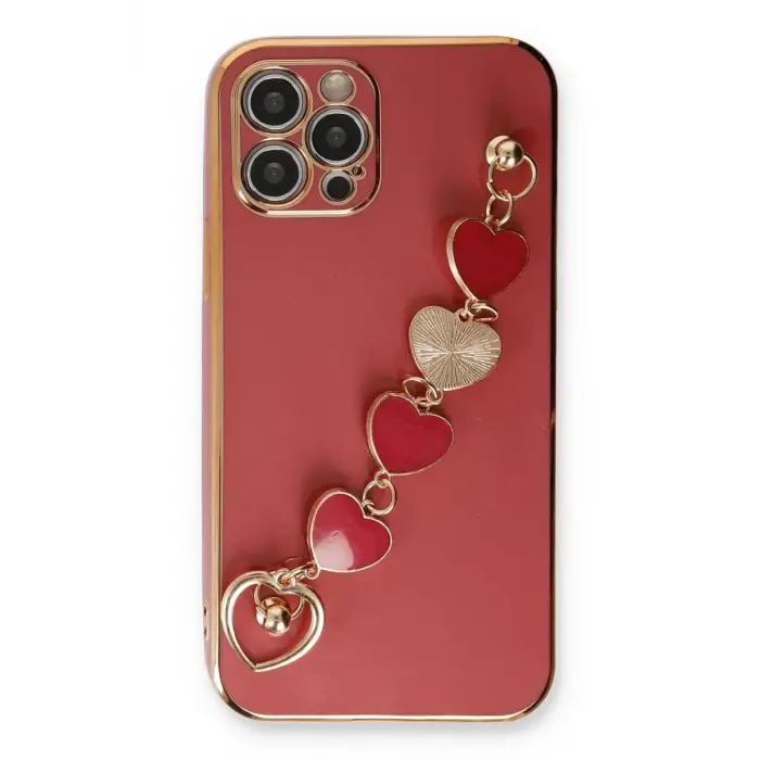 Newface Apple iPhone 12 Pro Max Kılıf Esila Silikon - Kırmızı