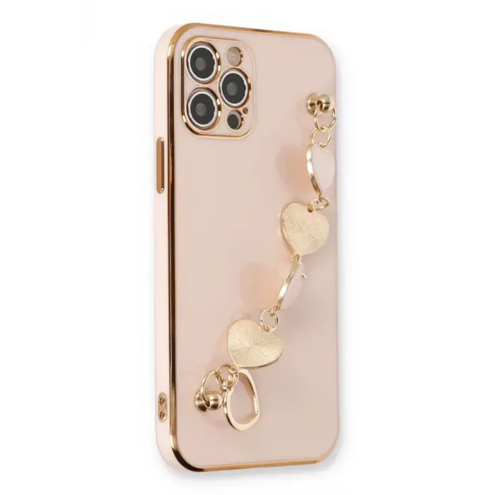 Newface Apple iPhone 12 Pro Max Kılıf Esila Silikon - Pudra