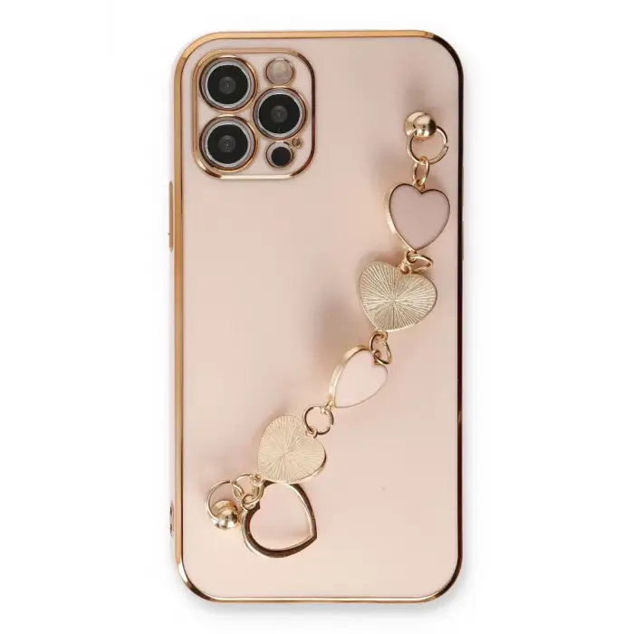 Newface Apple iPhone 12 Pro Max Kılıf Esila Silikon - Pudra
