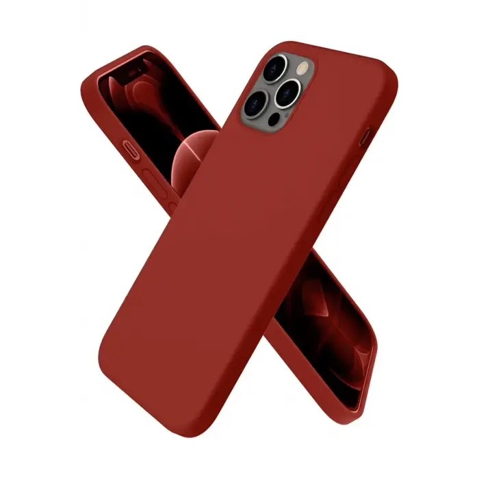 Newface Apple iPhone 12 Pro Max Kılıf First Silikon - Bordo